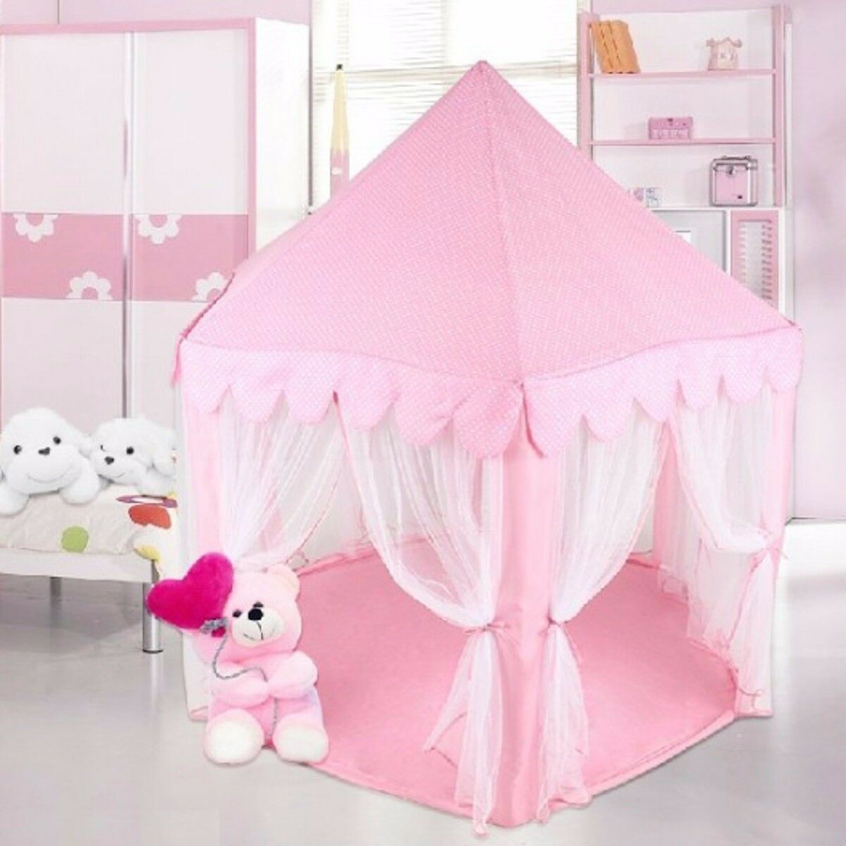 Girls Pink Princess Castle Cute Playhouse Children Kids Play Tent Outdoo â˜ª