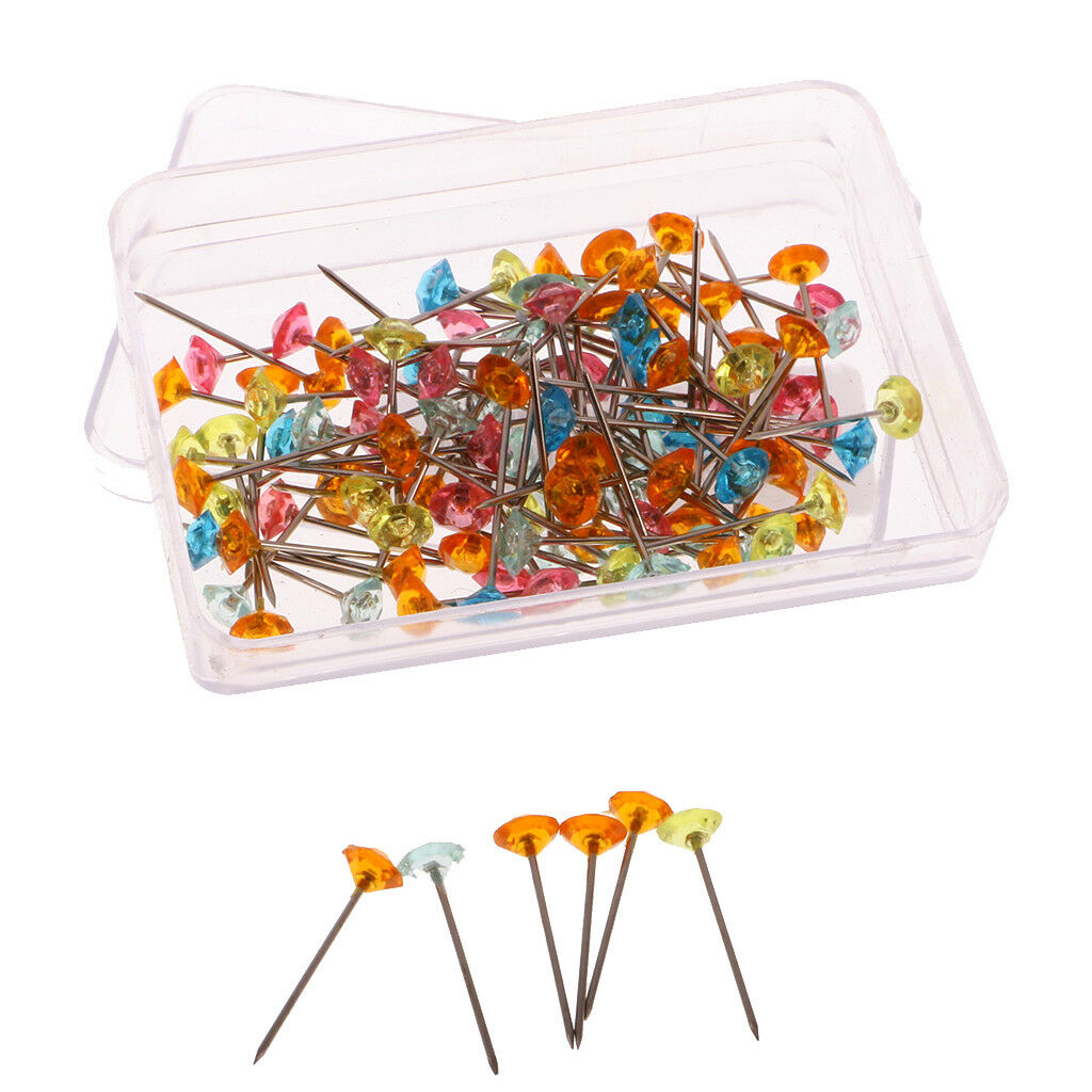85pcs Colorful Flower Pins Corsages Pins Head Pin Wedding Bouquet Pin in Box
