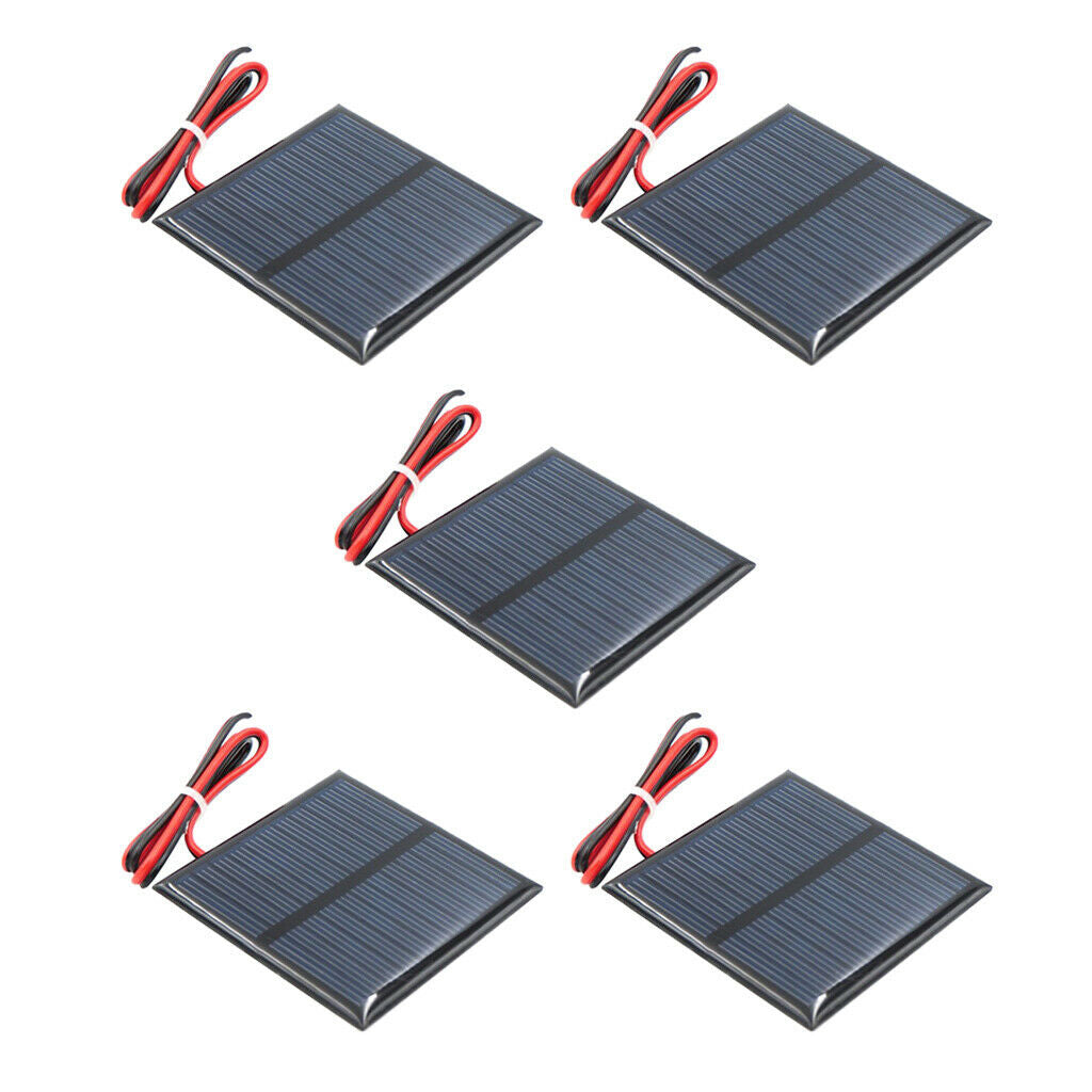 5x DIY Mini Solar Panel Charger for Garden Lights Cable 5.5V 80mA 60x60mm