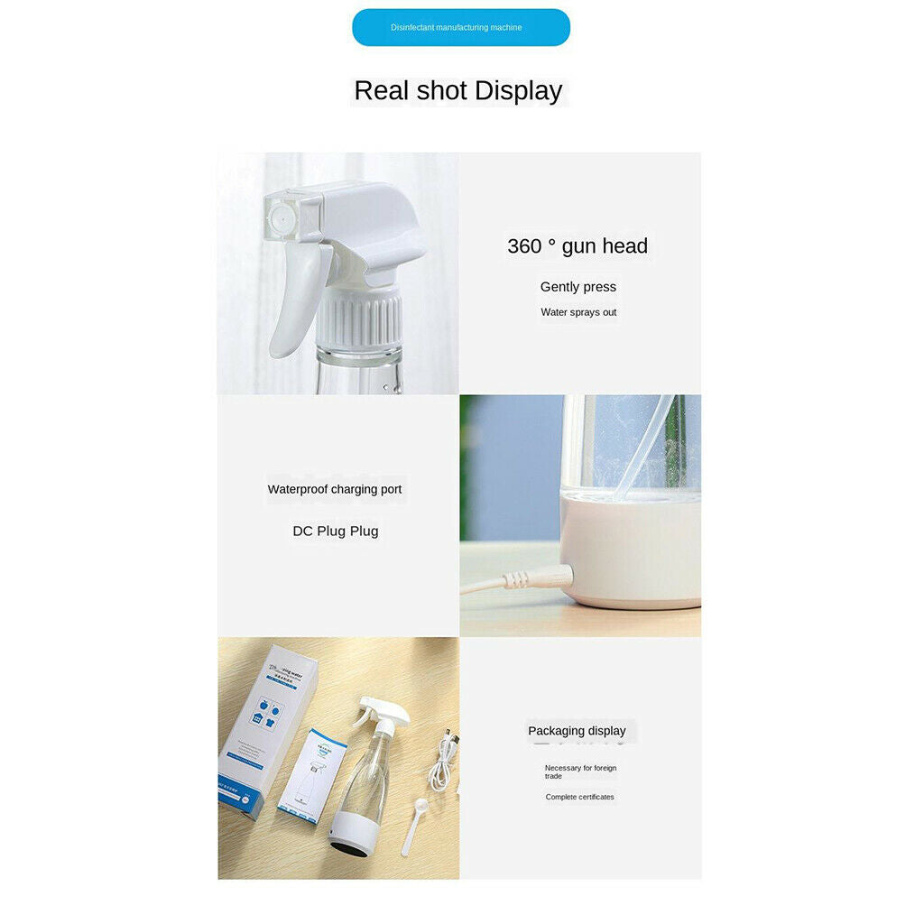2pcs 350ml Sodium Hypochlorite Generator USB Detergent Generator Maker