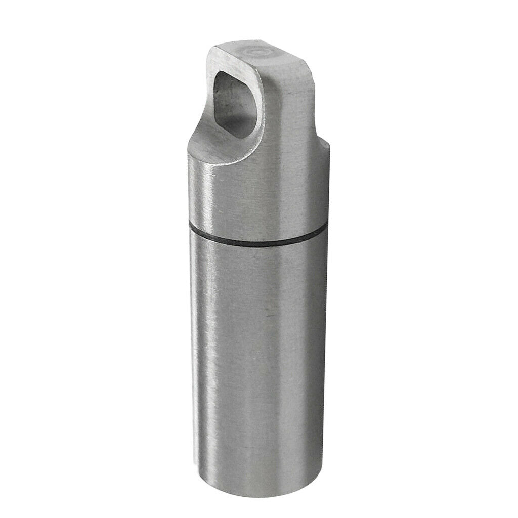 Waterproof pill capsule / match case battery holder case, stainless steel