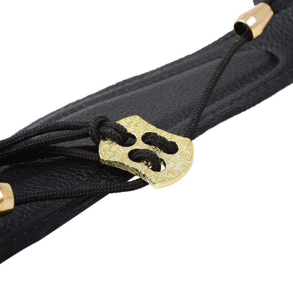 Sax Neck Strap Padded for Soprano Alto Tenor Baritone Belt PU Leather Black