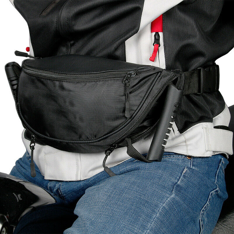 Motorcycle Dirt Bikes Riding Crossbody Bag with Back Seat Safety Handle Black