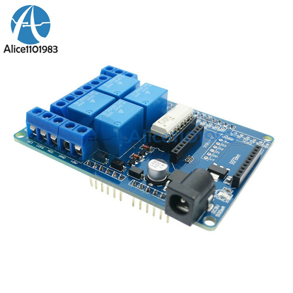 70W DC 9V 4 Mechanical Relay Module Shield For Arduino UNO R3 XBEE 315 433MHz RF