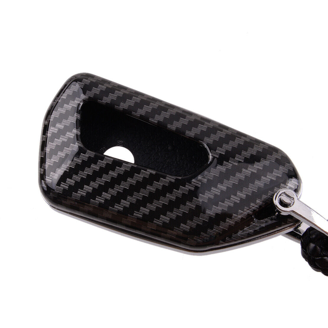 Carbon Fiber Style Key Fob Case Cover Key Chain Fit for VW Golf MK8 2020-2021