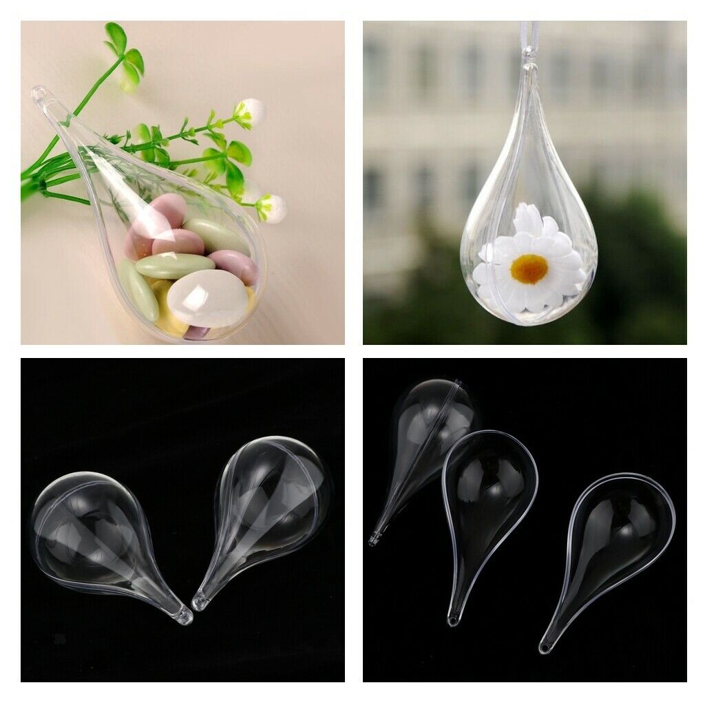 5pcs Clear Fillable Acrylic Dropable Candy Box Christmas   Ball Tree Ornament