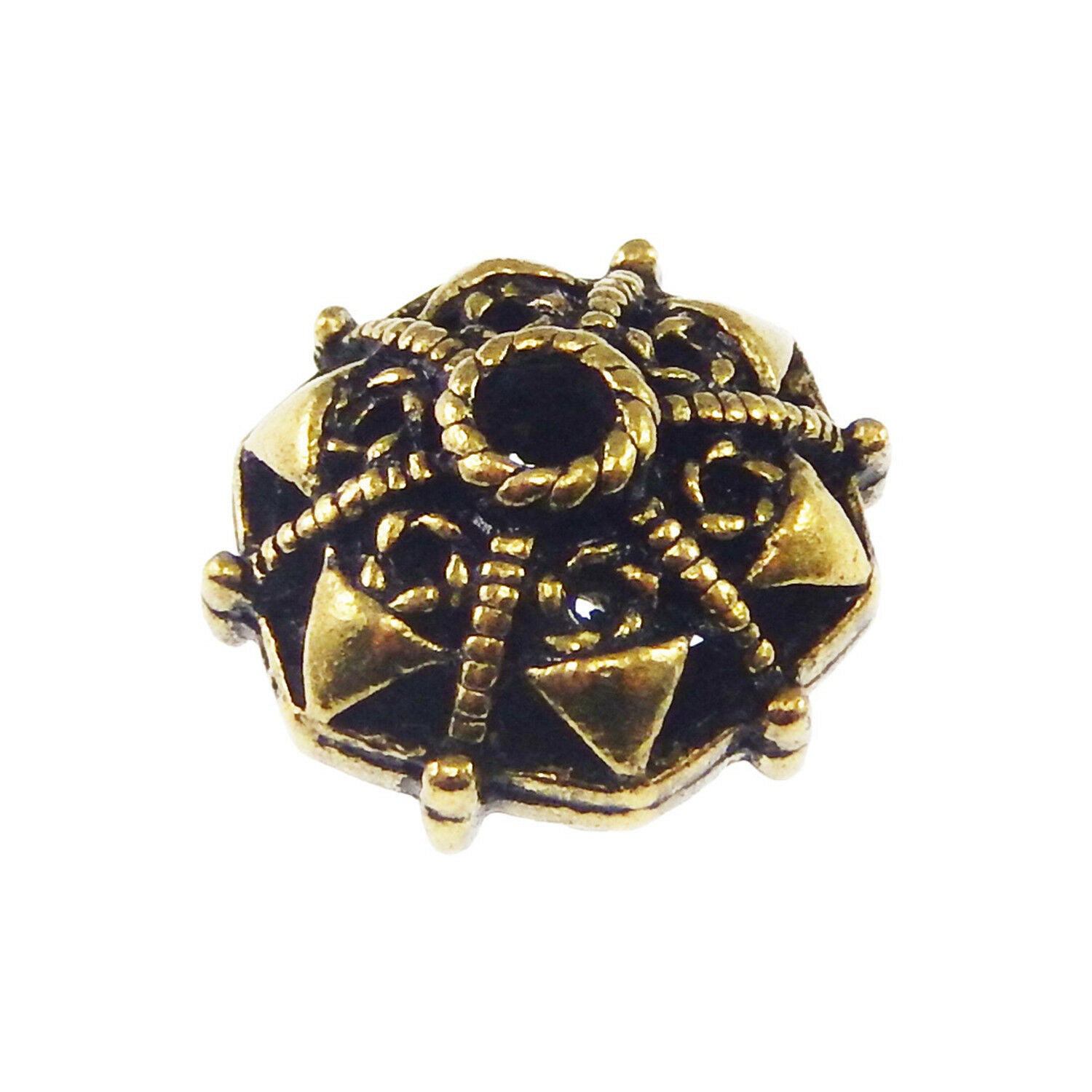 10 pcs Retro Bronze Alloy Hollow Loose Spacer Beads DIY Jewelry Bracelet Charms