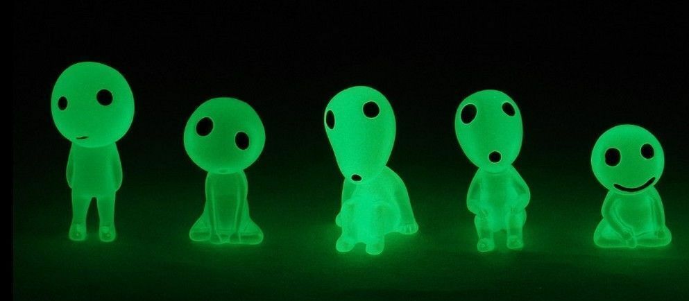Lovely Glow in Dark Luminous Princess Mononoke Forest Spirit Elf Kodama 5pcs/Set