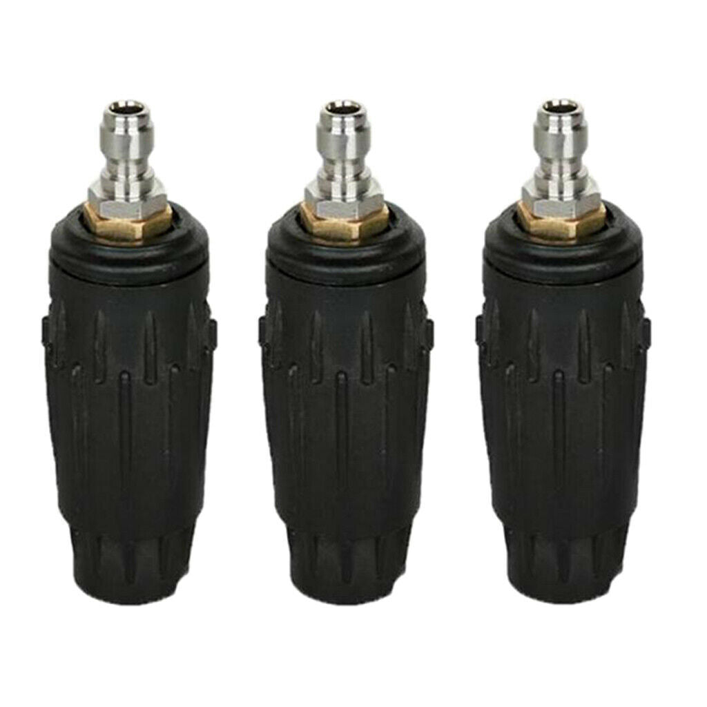 Set of 3 Washer Rotating Turbo Nozzle 3000 PSI 1/4" Quick Connect Duckbill