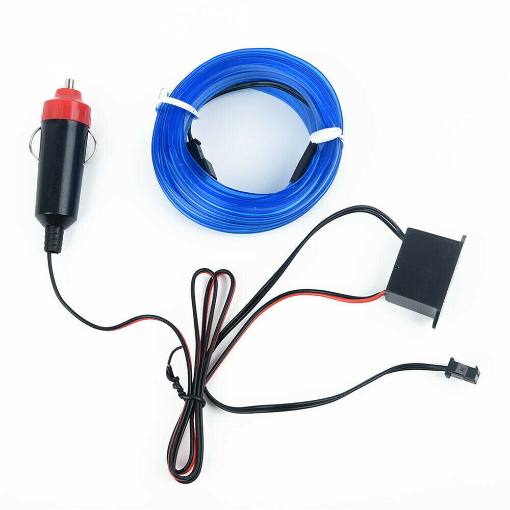5Meters LED Car Interior Decor Blue Atmosphere Wire Strip Light Lamp Accessories