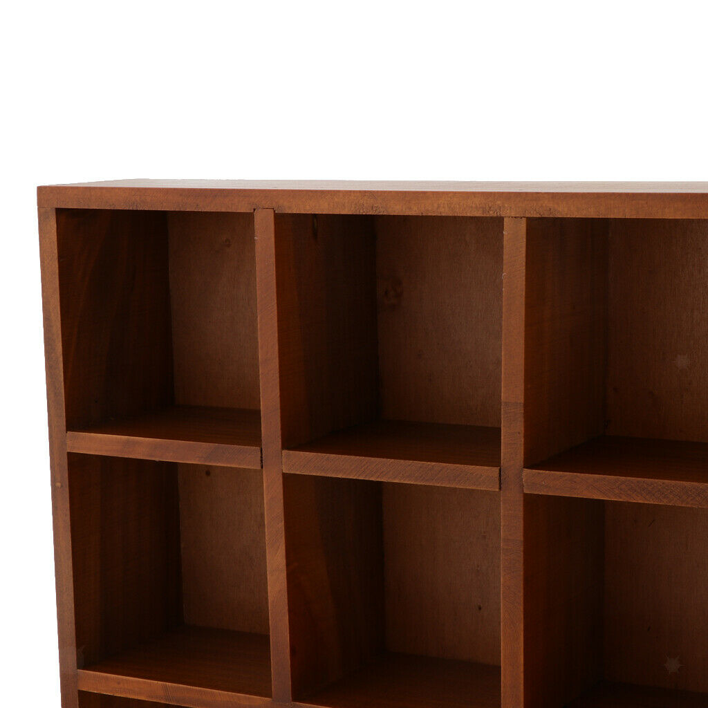 10-Grid Wooden Wall Shelf Photo Ornaments Display Shelves Storage Unit