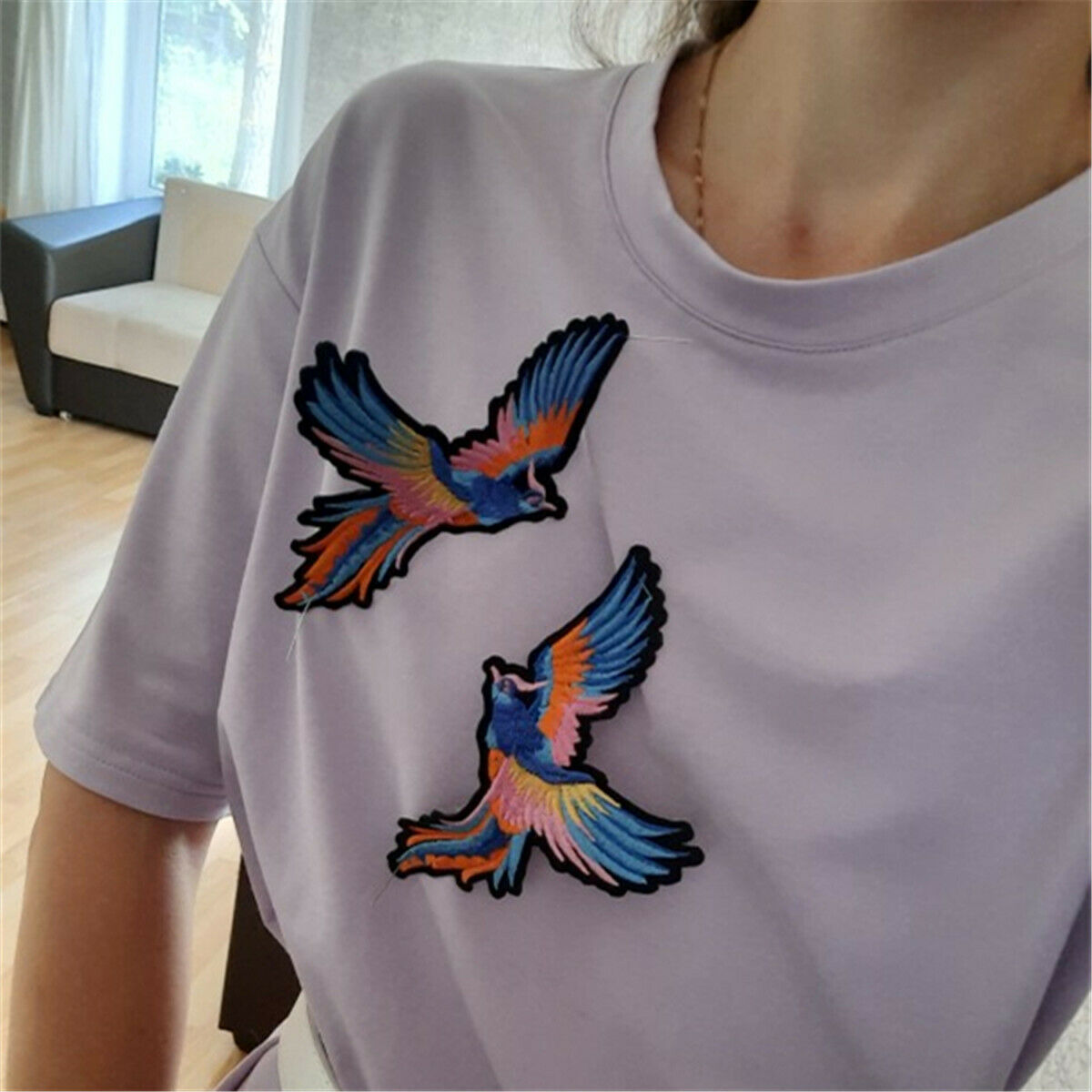 Phenix Birds Pair Embroidered Appliques Iron Patches Jacket Jeans Applique Craft