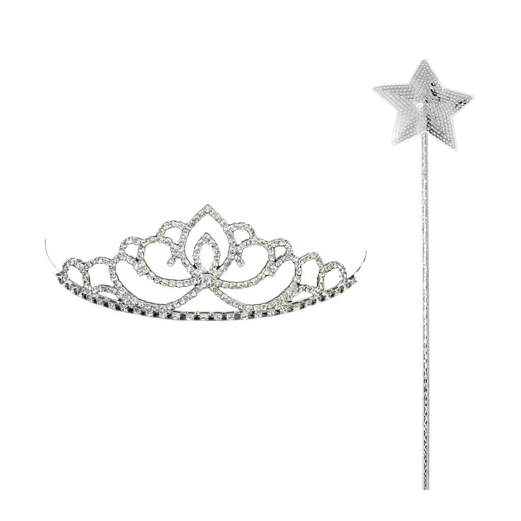 Birthday Party Tiara and Fairy Wand Princess Costume Set for Wedding Prom