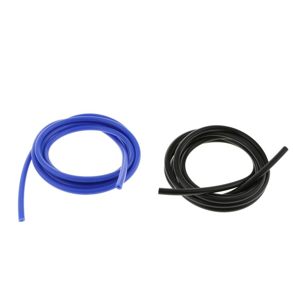 2pcs Silicone Vacuum Hose Tube 3 Meters High Performance Pipe (Blue+Black)