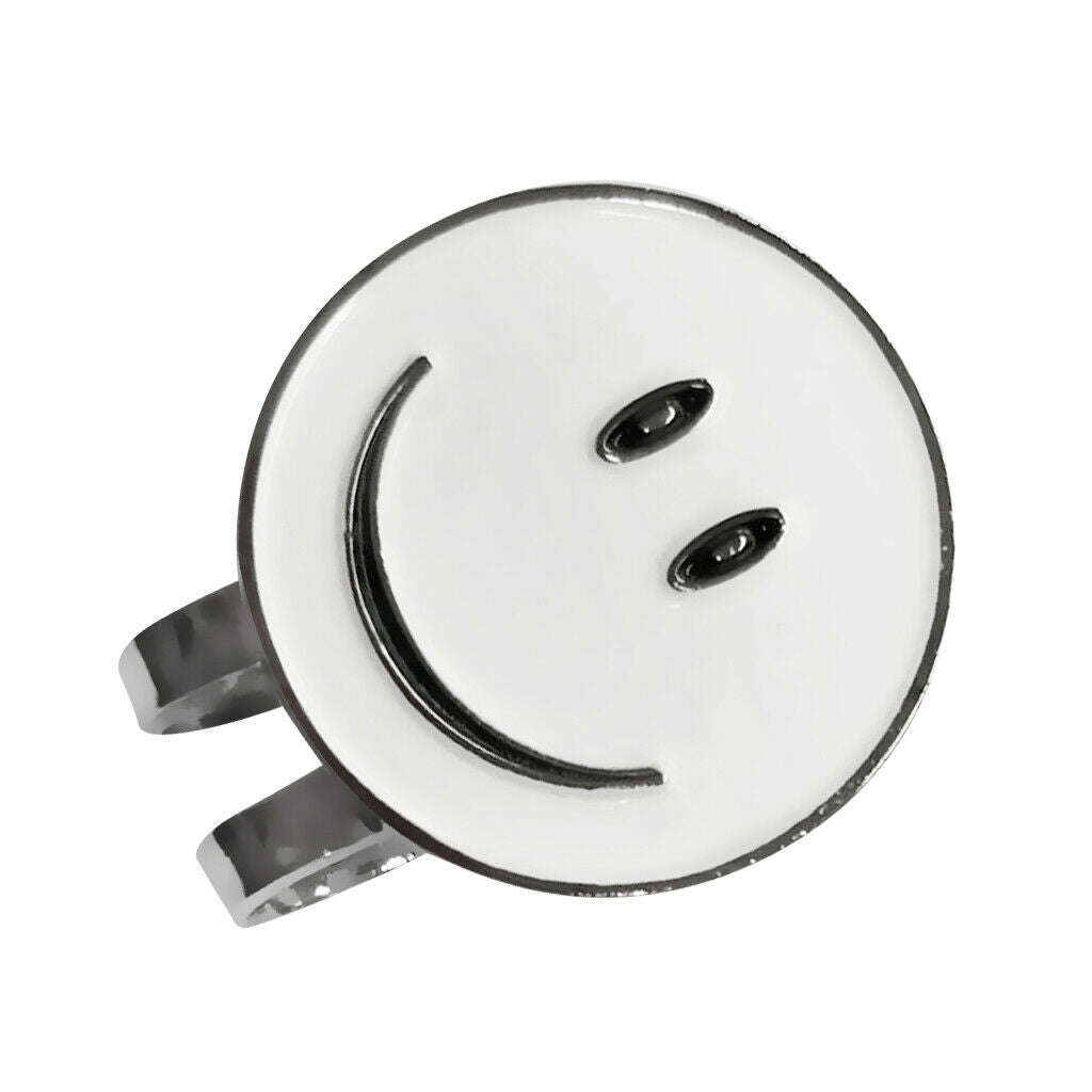 White  Face Golf Ball Marker with Magnetic Hat Clip Golf Club Accessory