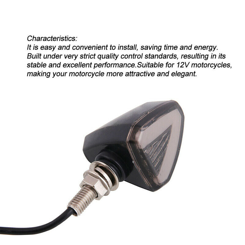 2PCS Motorcycle Bike Scooter Amber LED Turn Signal Indicator Blinker Light Lamps