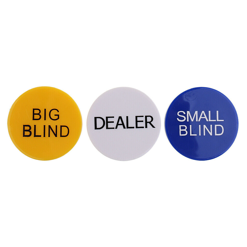 Portable 1 Set Poker Buttons Small Blind & Big Blind & Dealer Button 5cm