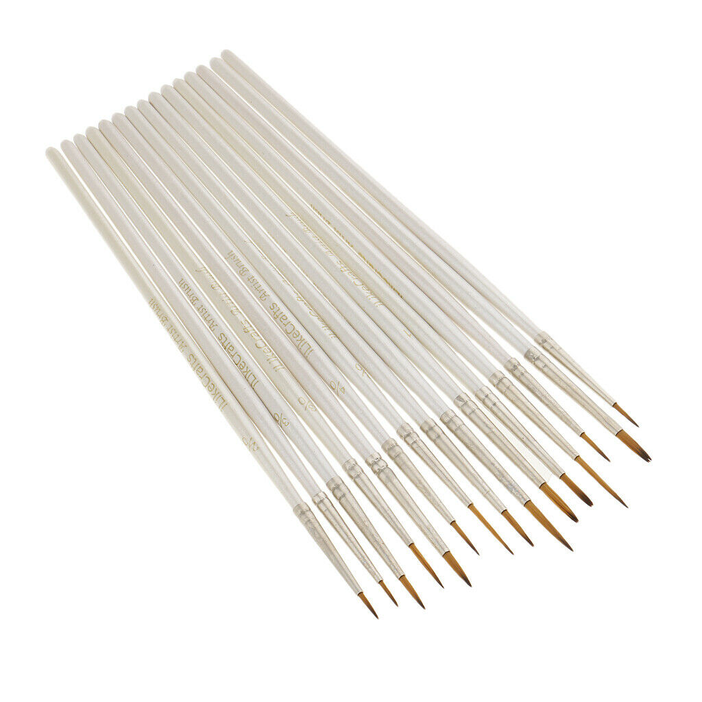 15Pcs Round Pointed Tip Brushes Nair Arts Watercolor Acrylic Paint Brush Set