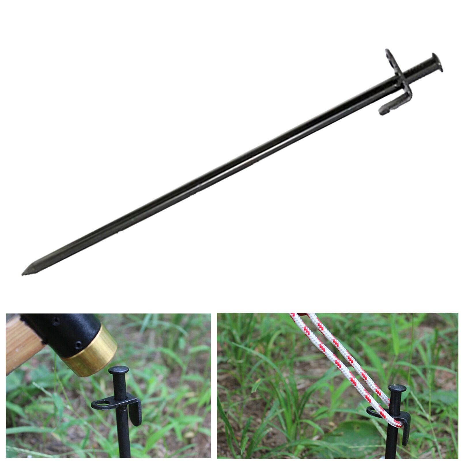 Heavy Duty Steel Metal Tent Stakes Canopy Camping Pegs Ground Nail 12inch