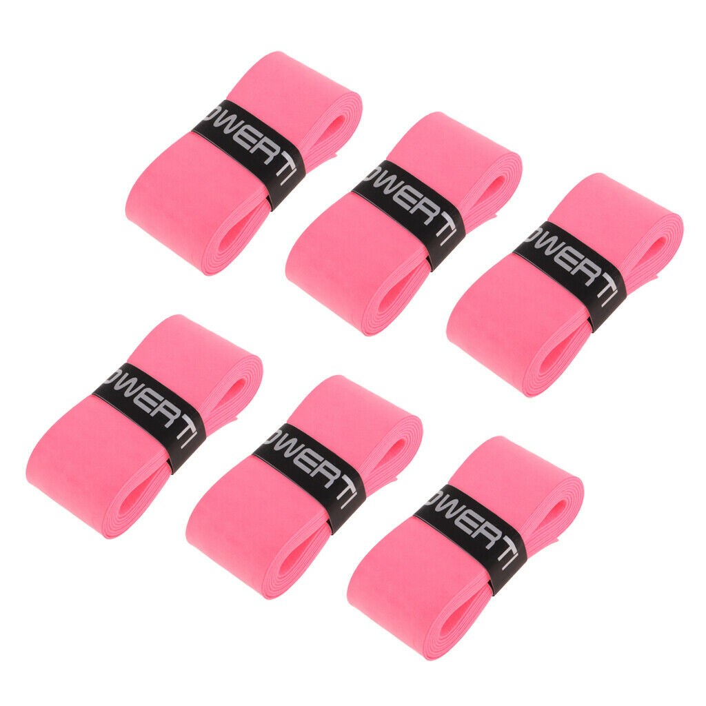 6 Pieces Tennis Badminton Squash Racket Grip Overgrip Tape Pink