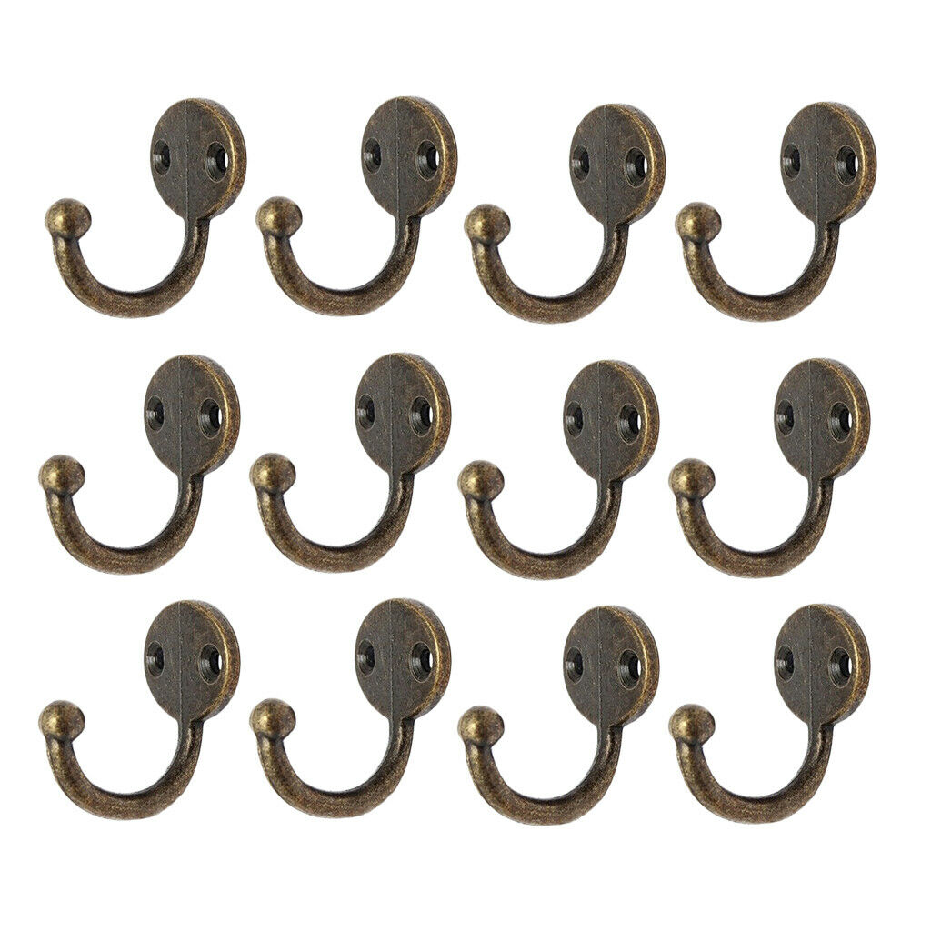 Pack of 18 Chic Clothes Coat Towel Hangers Hooks Door Wall Mounted, with Screws