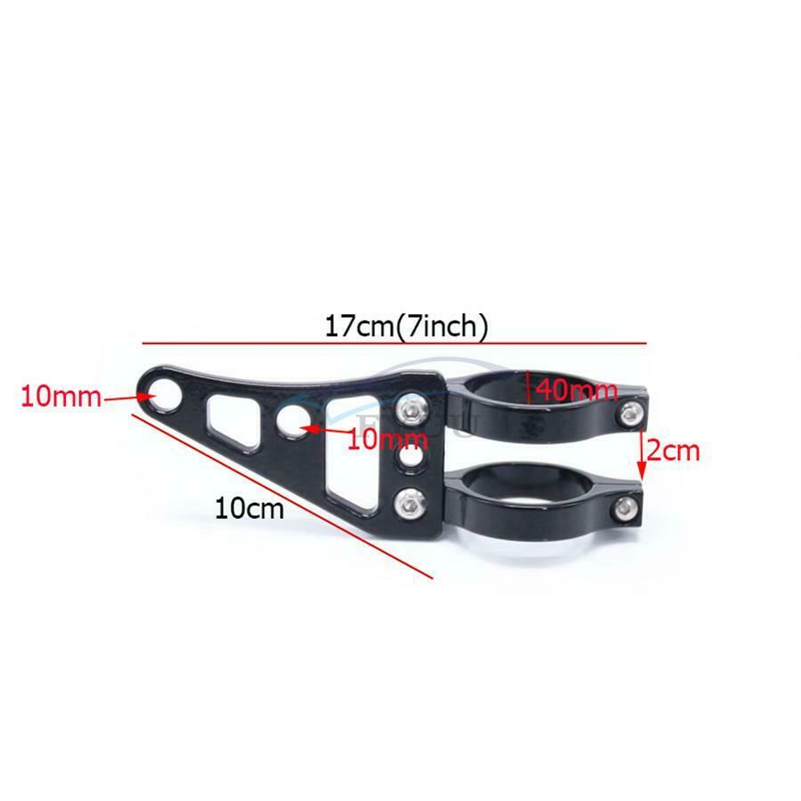 2PCS Motorcycle CNC Aluminum Alloy Front Fork Headlight Mounting Bracket Black