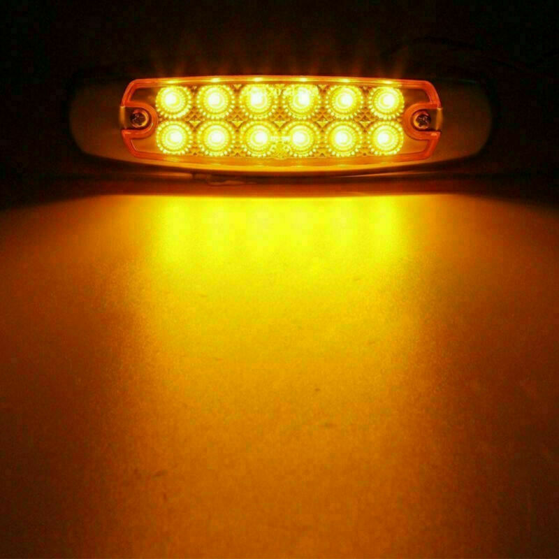 20X 12V 6.15" Side Clearance Marker 12 LED Amber Truck Trailer Camper Chrome