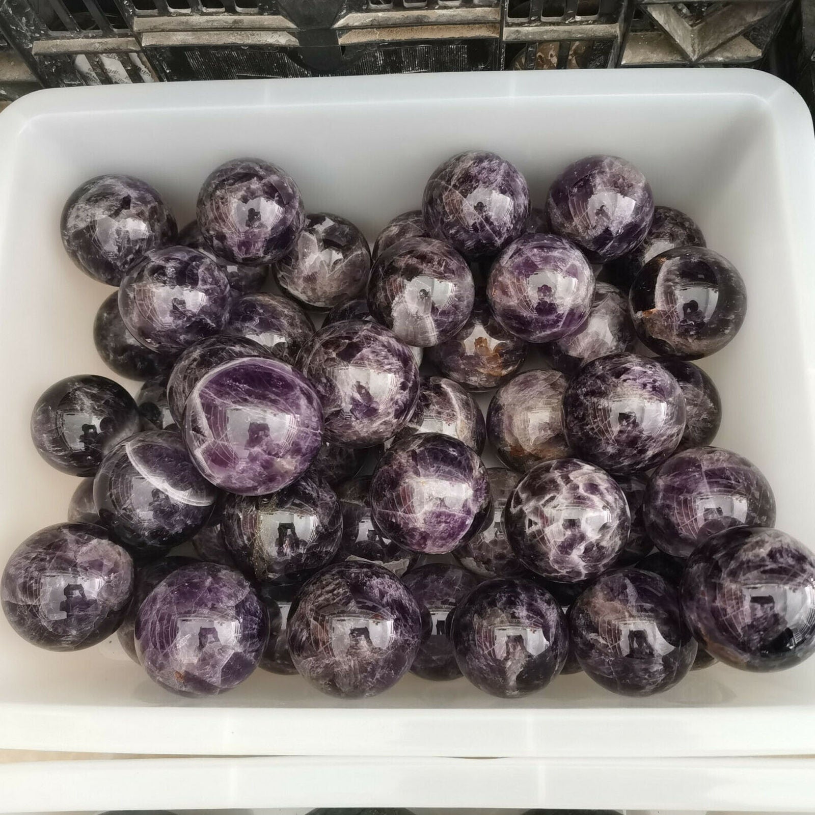 1pc Natural dreamy amethyst ball 45mm quartz crystal sphere reiki healing