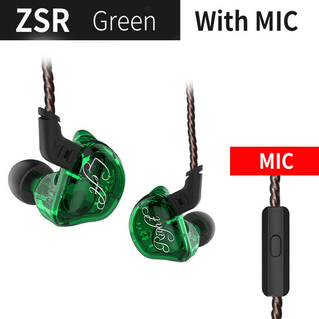 Earphone In Ear Headphone EarBuds Earpiece For Cell Phone Green With Mic