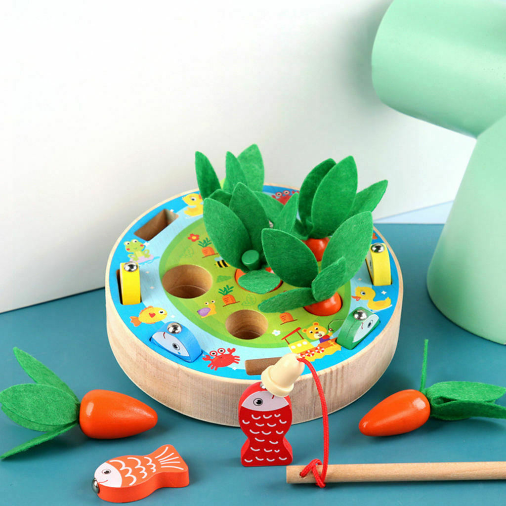 Fishing Game Rod & Fish Harvest Carrot Motor Skill Developmental Party Toys