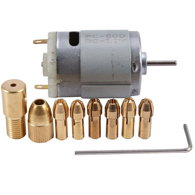 1Pc Dc 12V 500Ma Mirco Motor With 6Pcs 0.5-3.2Mm Drill Collet Electric Pcb TooB1