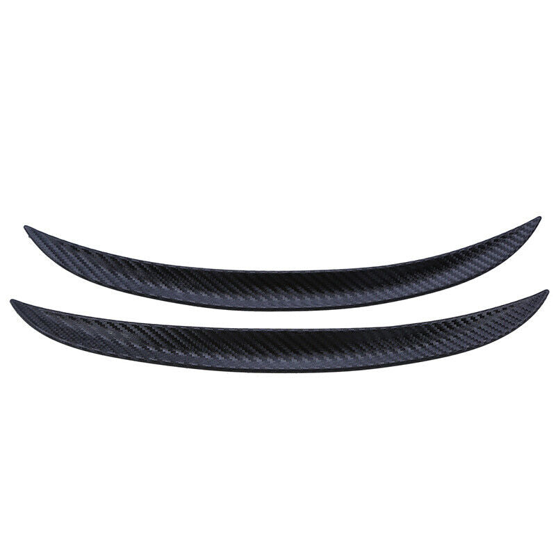 Pair Universal Car Body Fender Flares Wheel Trim Lips Carbon Fiber Texture Black