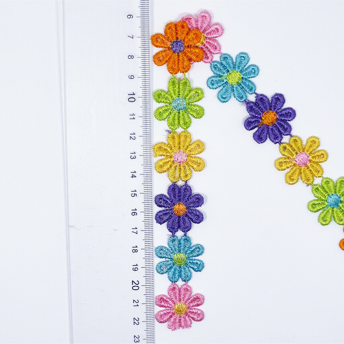 2 Yards Beautiful Daisy Flower Lace And Ribbon Trim Colours for Sewing DIY