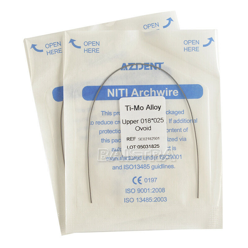 50X Orthodontic Dental TMA Beta Ti-Mo Alloy Rectangular Arch Wires 018*025 Upper