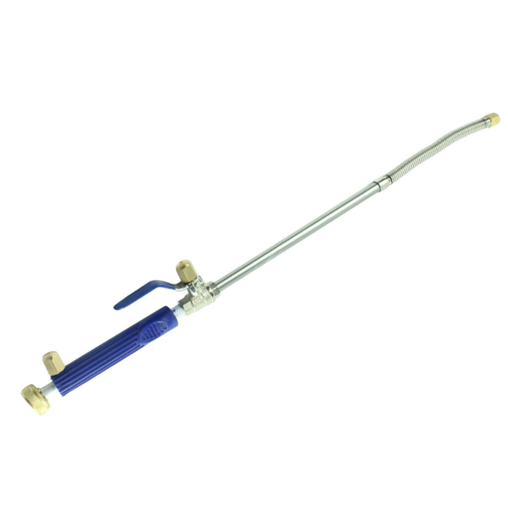 High Pressure Garden Water Gun Aluminum Alloy Flexible Hose w/ 2 Nozzles