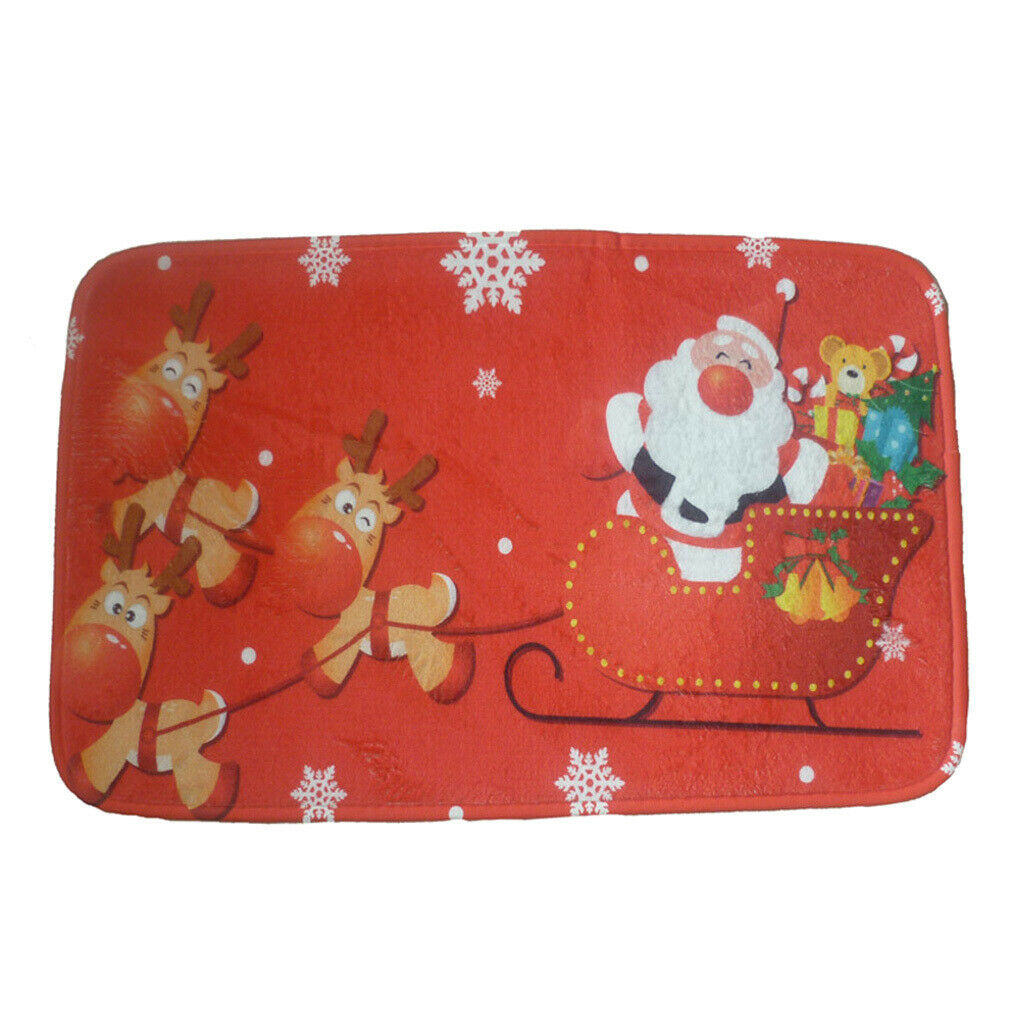 Christmas Door Mat Entrance Doormats Kitchen Area Floor Rug Bedside Mat Red