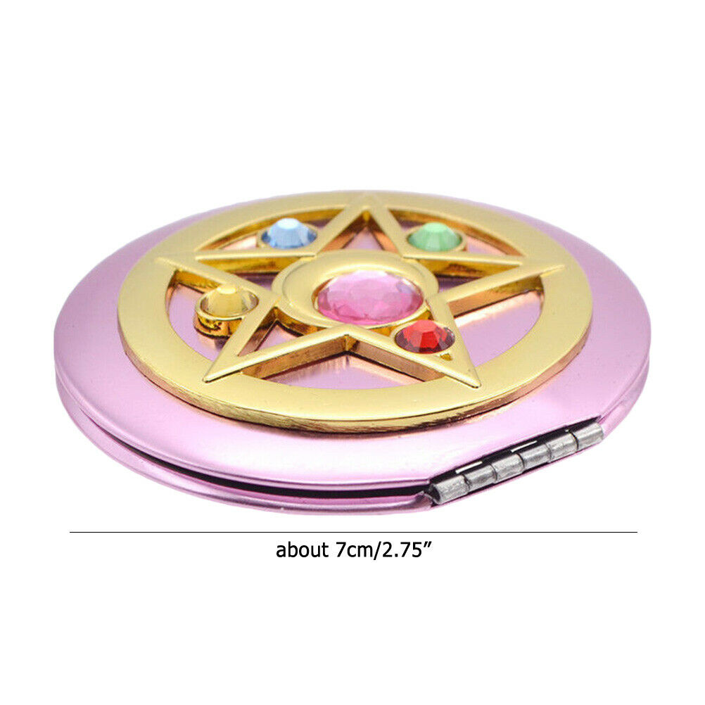 Portable Metal Crystal Star Makeup Mirror Anime Mirror Foldable Double Mirrors