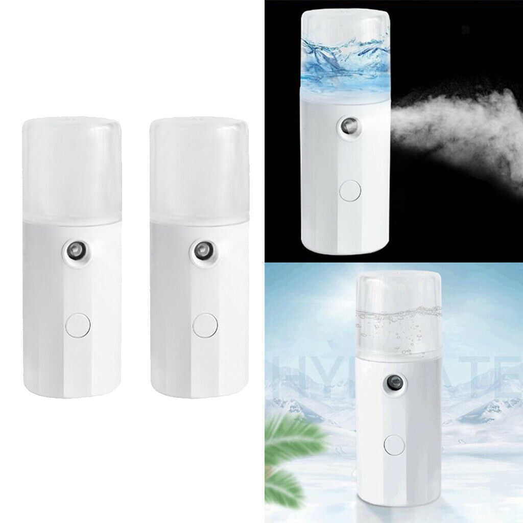 2pcs Nano Facial Mister Steamer Face Mist Sprayer Travel Face Moisturizing