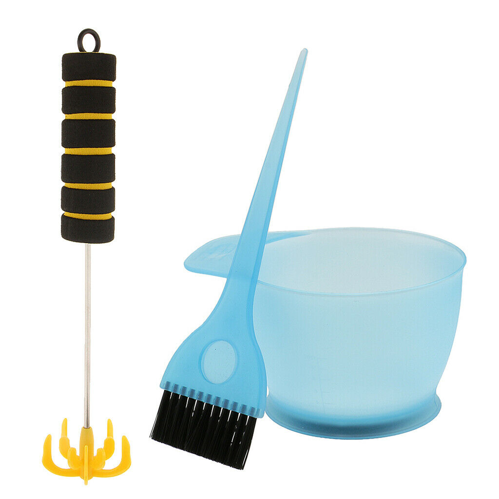 Salon Hair Color Dye Bowl Brush Stirrer Set Highlighting Lowlight Tint Tools