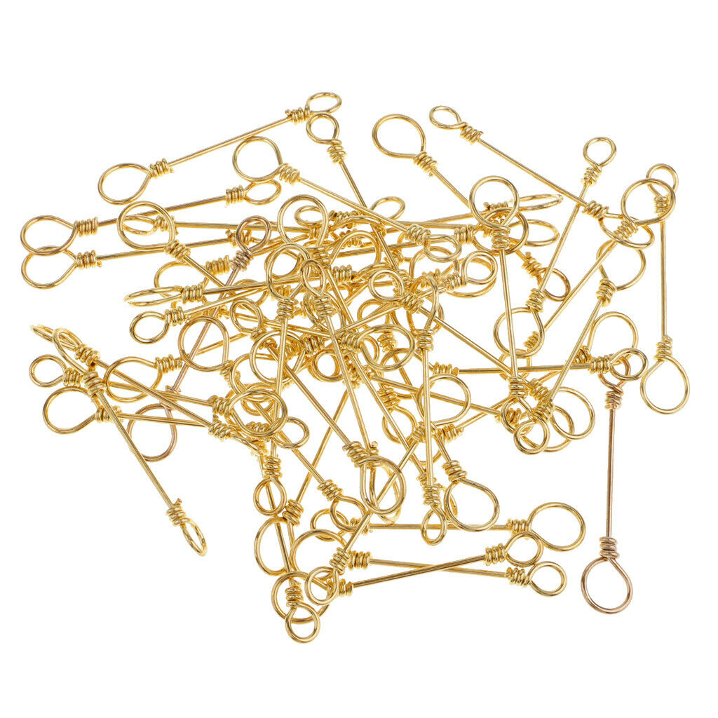 50Pcs Fishing Swivels Quick Connection Clips Rolling Swivels Chod Rigs Rings