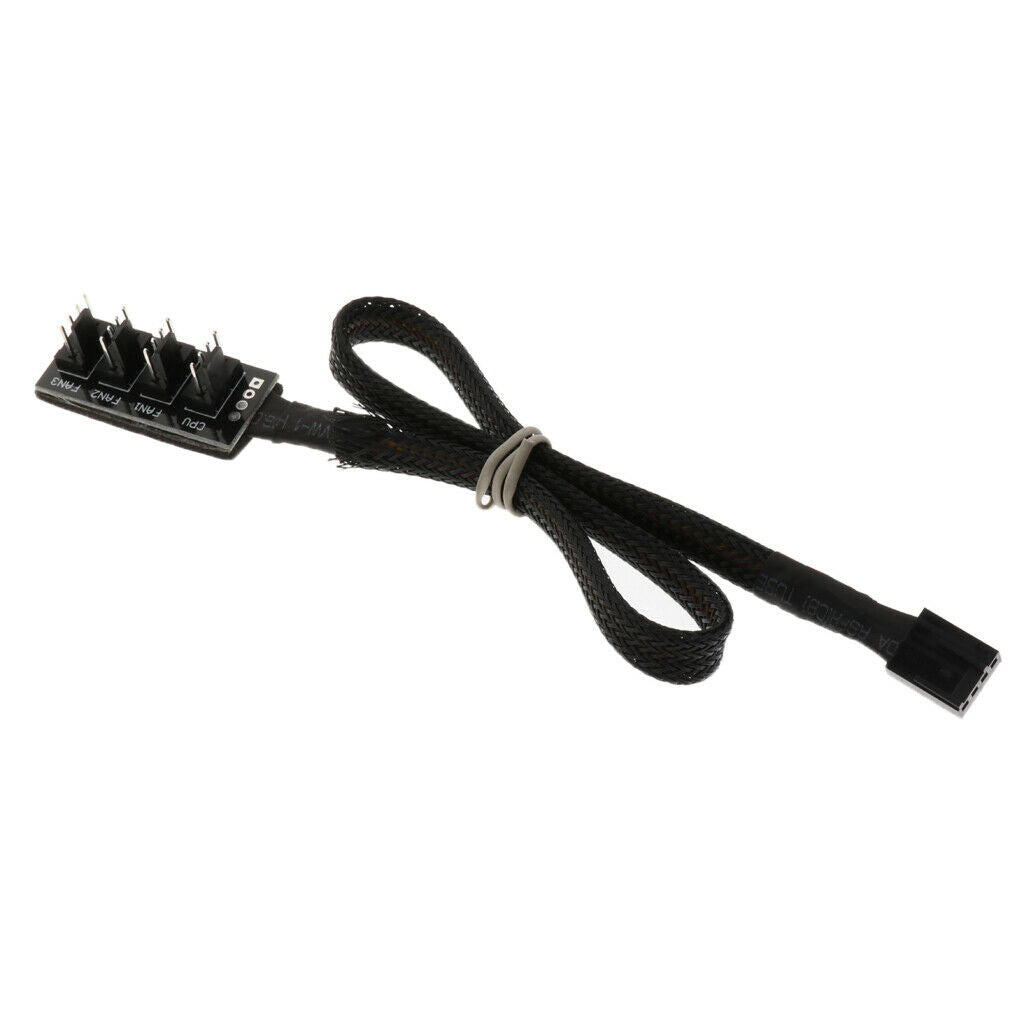 PC Cooler Fan Power 1Female to 4Male 3Pin/4Pin Socket Fan Hub Splitter Cable