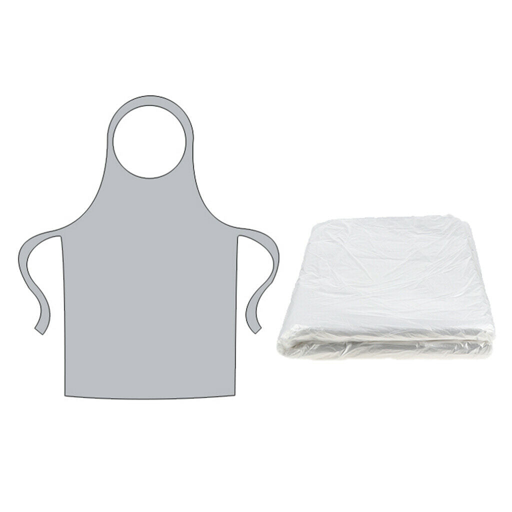 100 Pieces PE Disposable Salon Hair Cutting Cape Gowns Barber Shop Apron