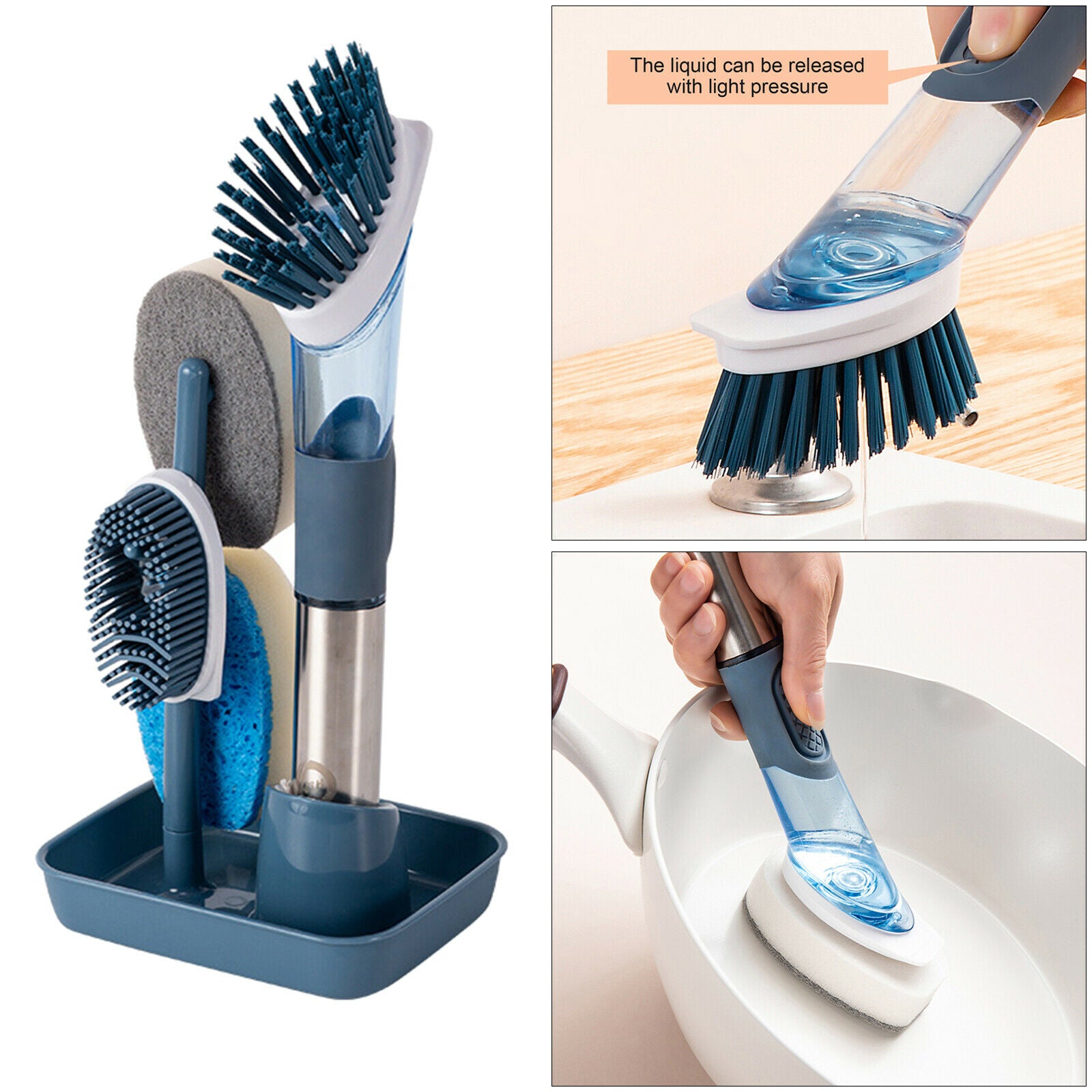 Cleaning brush set dishwashing brushes bowl cleaning sponge