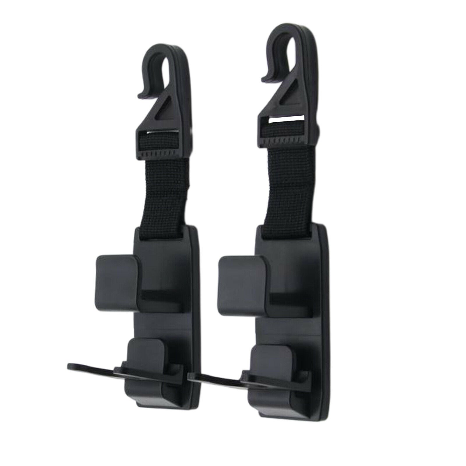 2pcs Black SUV Auto Car Seat Hook Purse Hanging Holder Clip for Grocery Bags