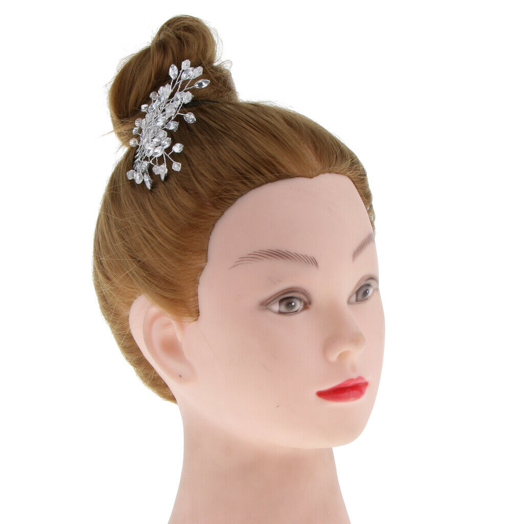 Wedding Bridal Leaf Hair Side Comb Filigree Hairpins Rhinestone Jewelry