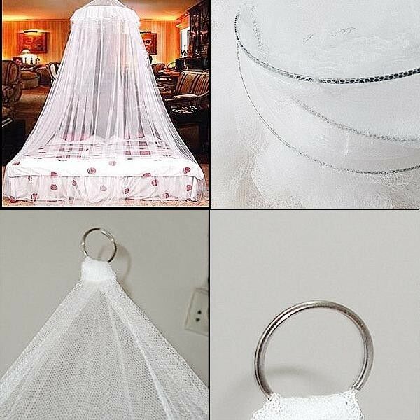 White Mosquito Net Fly Insect Protection Single Entry Double King Size Canopy DD