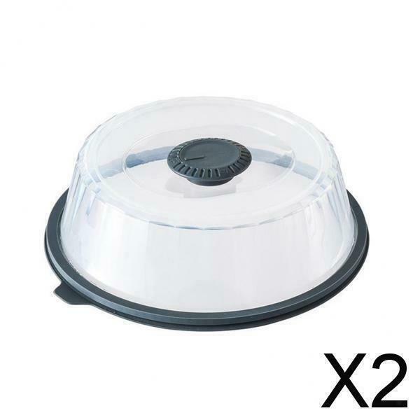 2X Vacuum Air-tight Food Sealer Container Bowl Platter Lid Covers Blue