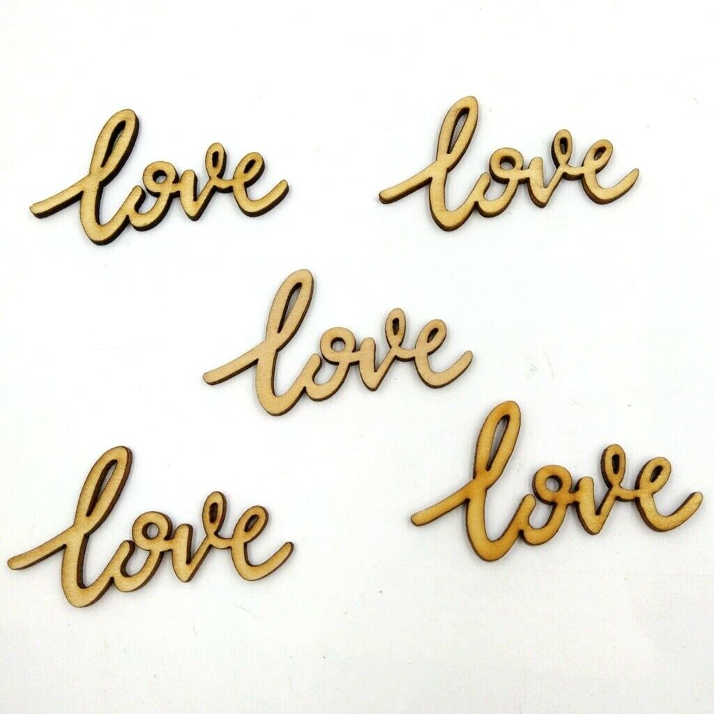 36pcs natural unfinished wood love shape embellishment for DIY
