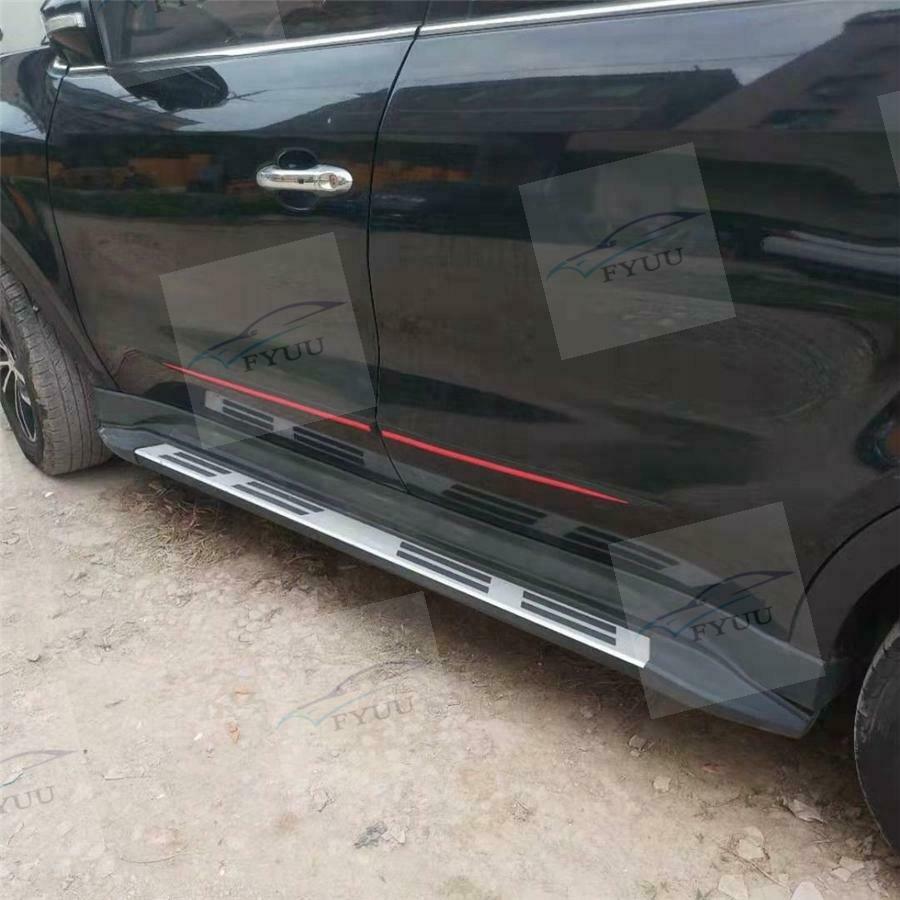 Black & Red 4Pcs Side Skirt Door Side Line Sill Garnish Body Molding Trim Cover