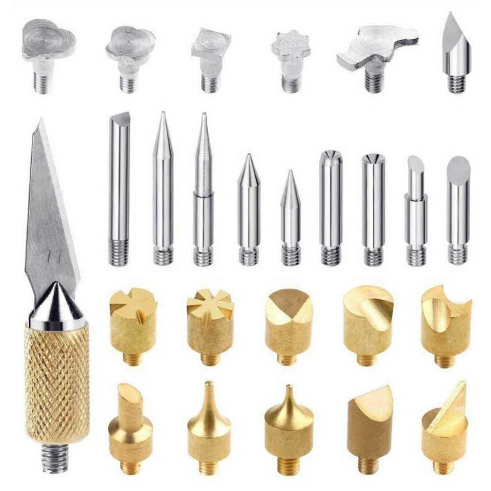 Wood Burning Pen Tips Stencil Set Soldering Iron Carving Burner DIY Crafts 28PCS